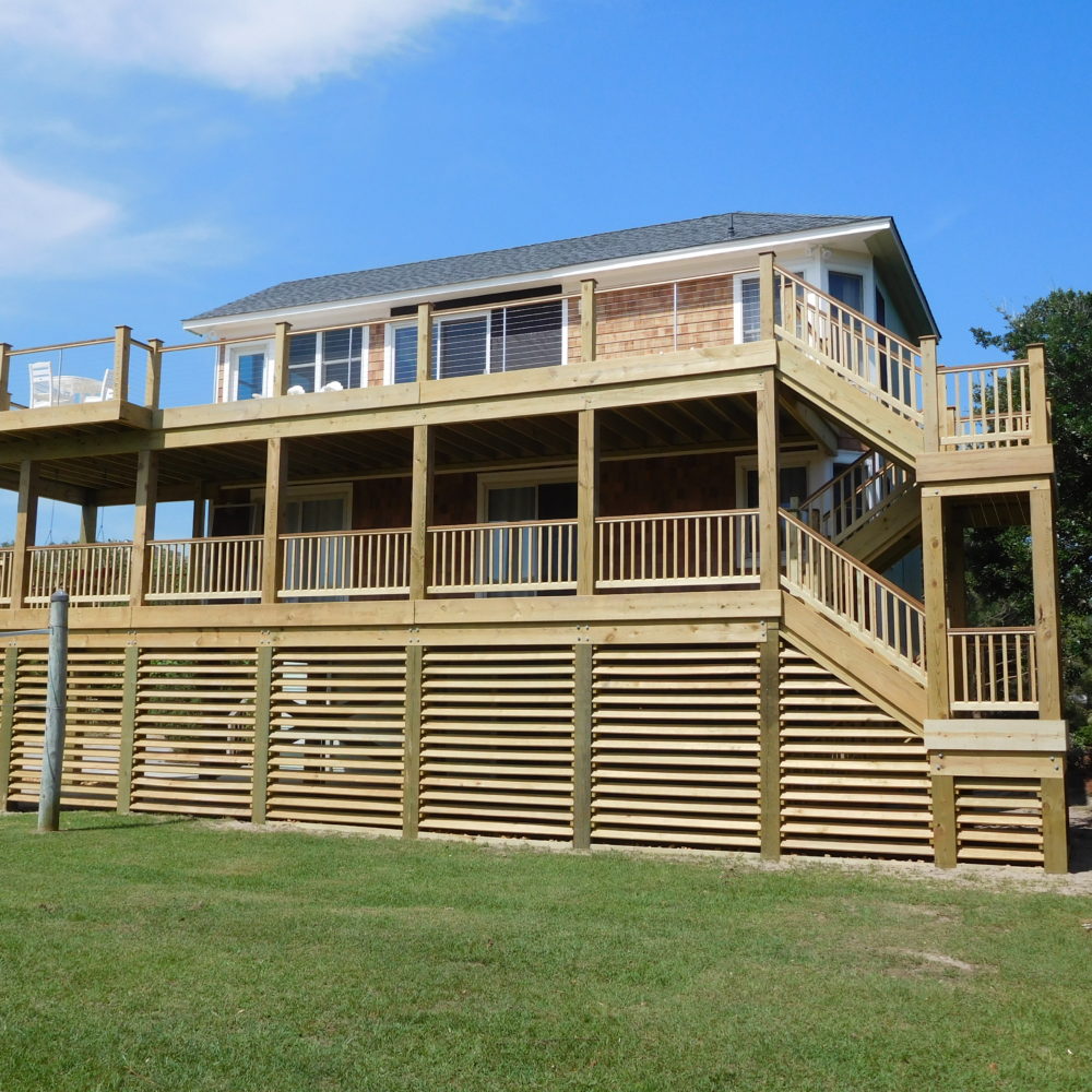 Corolla New Rear Decks (Before & After) Outer Banks Cottage Renovations